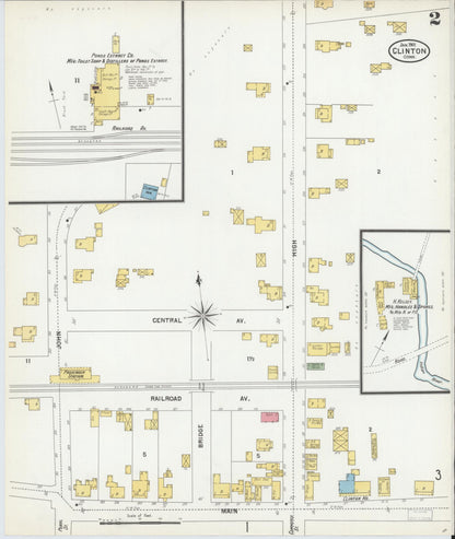 Sanborn Fire Insurance Map from Clinton, Middlesex County, Connecticut (1901), Sheet #0002 - Complete Map Set gallery image, historic Sanborn map, vintage wall art, Connecticut Connecticut