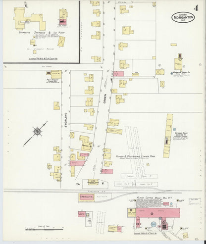 Sanborn Fire Insurance Map from Morganton, Burke County, North Carolina (1910), Sheet #0004 - Complete Map Set gallery image, historic Sanborn map, vintage wall art, North Carolina North Carolina