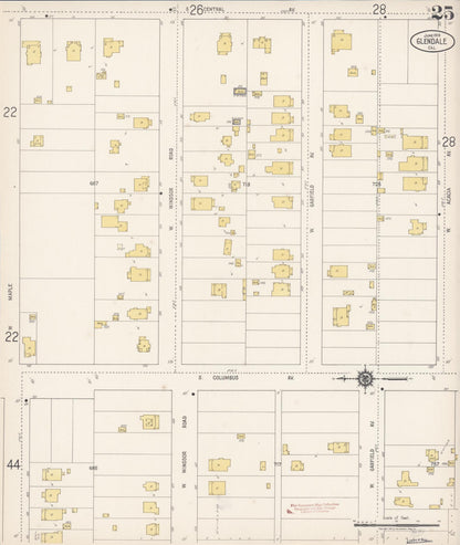 Sanborn Fire Insurance Map from Glendale, Los Angeles County, California (1919), Sheet #0025 - Complete Map Set gallery image, historic Sanborn map, vintage wall art, California California