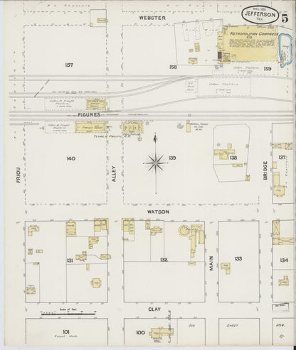Sanborn Fire Insurance Map from Jefferson, Marion County, Texas (1890), Sheet #0005 - Complete Map Set gallery image, historic Sanborn map, vintage wall art, Texas Texas
