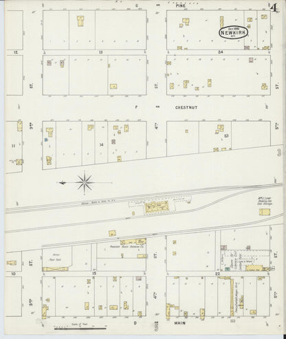 Sanborn Fire Insurance Map from Newkirk, Kay County, Oklahoma (1895), Sheet #0004 - Complete Map Set gallery image, historic Sanborn map, vintage wall art, Oklahoma Oklahoma