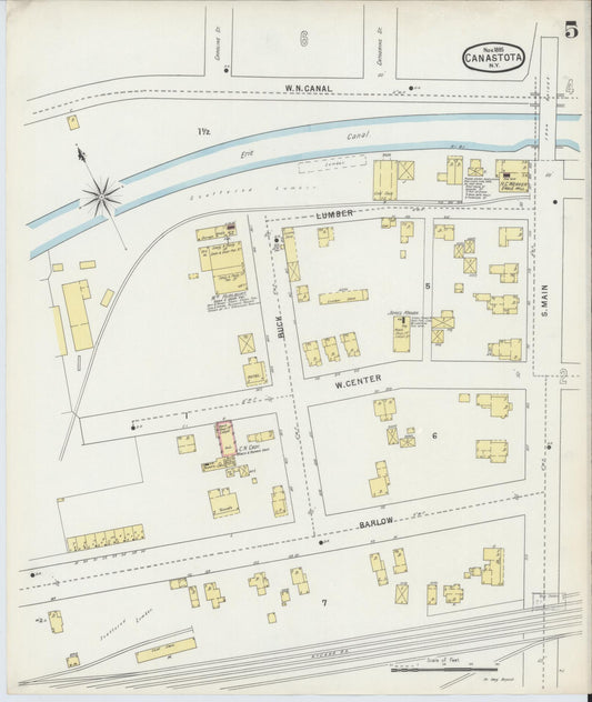 Sanborn Fire Insurance Map from Canastota, Madison County, New York (1895), Sheet #0005 - Historic Sanborn Fire Insurance Map Print, vintage old map wall art, antique decor, genealogy gift, New York New York map