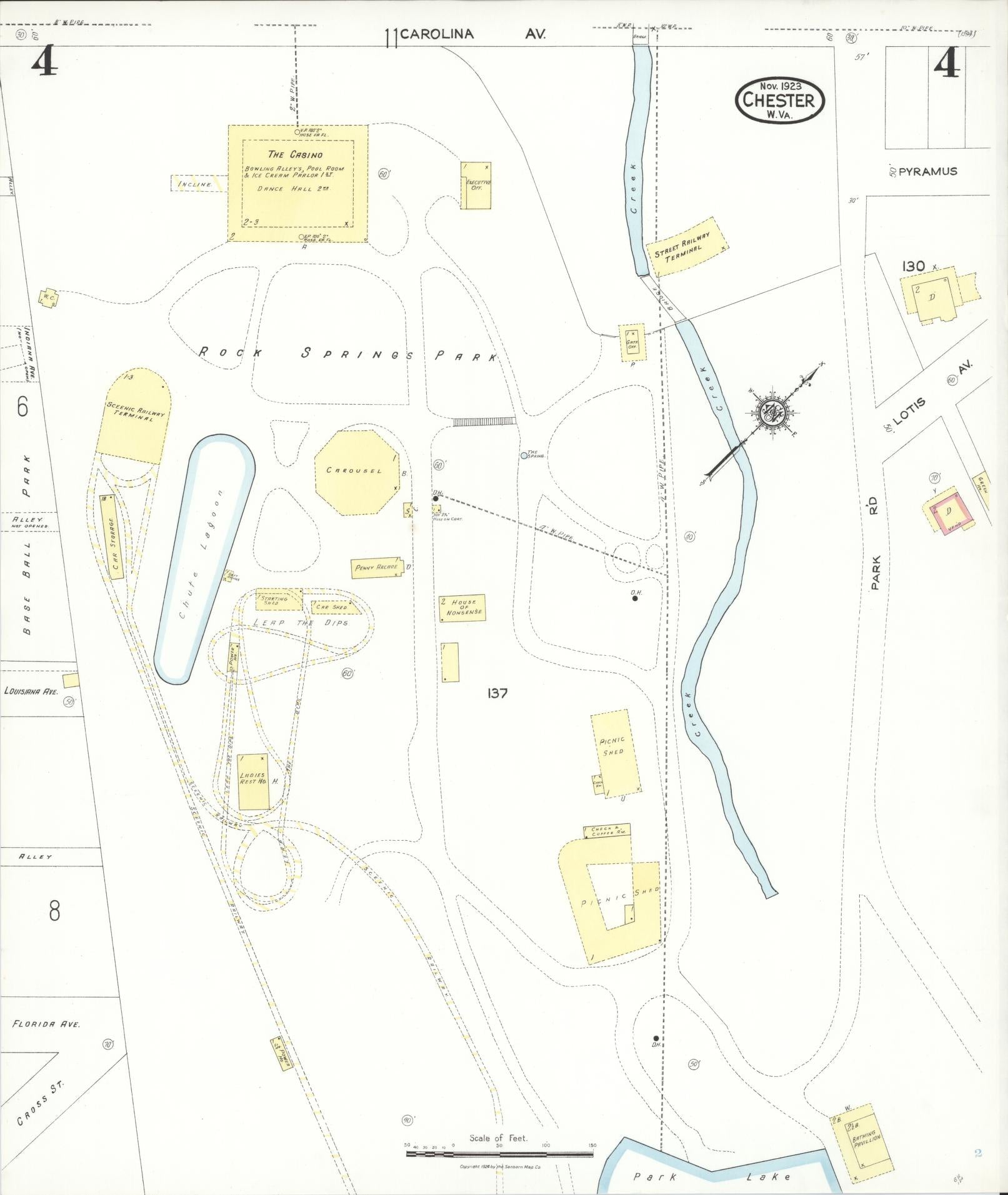 Sanborn Fire Insurance Map from Chester, Hancock County, West Virginia (1923), Sheet #0004 - Historic Sanborn Fire Insurance Map Print, vintage old map wall art, antique decor, genealogy gift, West Virginia West Virginia map