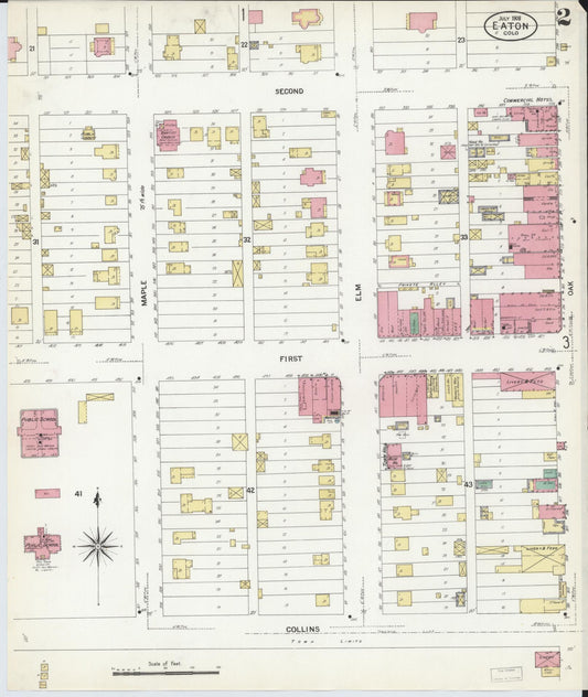 Sanborn Fire Insurance Map from Eaton, Weld County, Colorado (1908), Sheet #0002 - Historic Sanborn Fire Insurance Map Print, vintage old map wall art, antique decor, genealogy gift, Colorado Colorado map