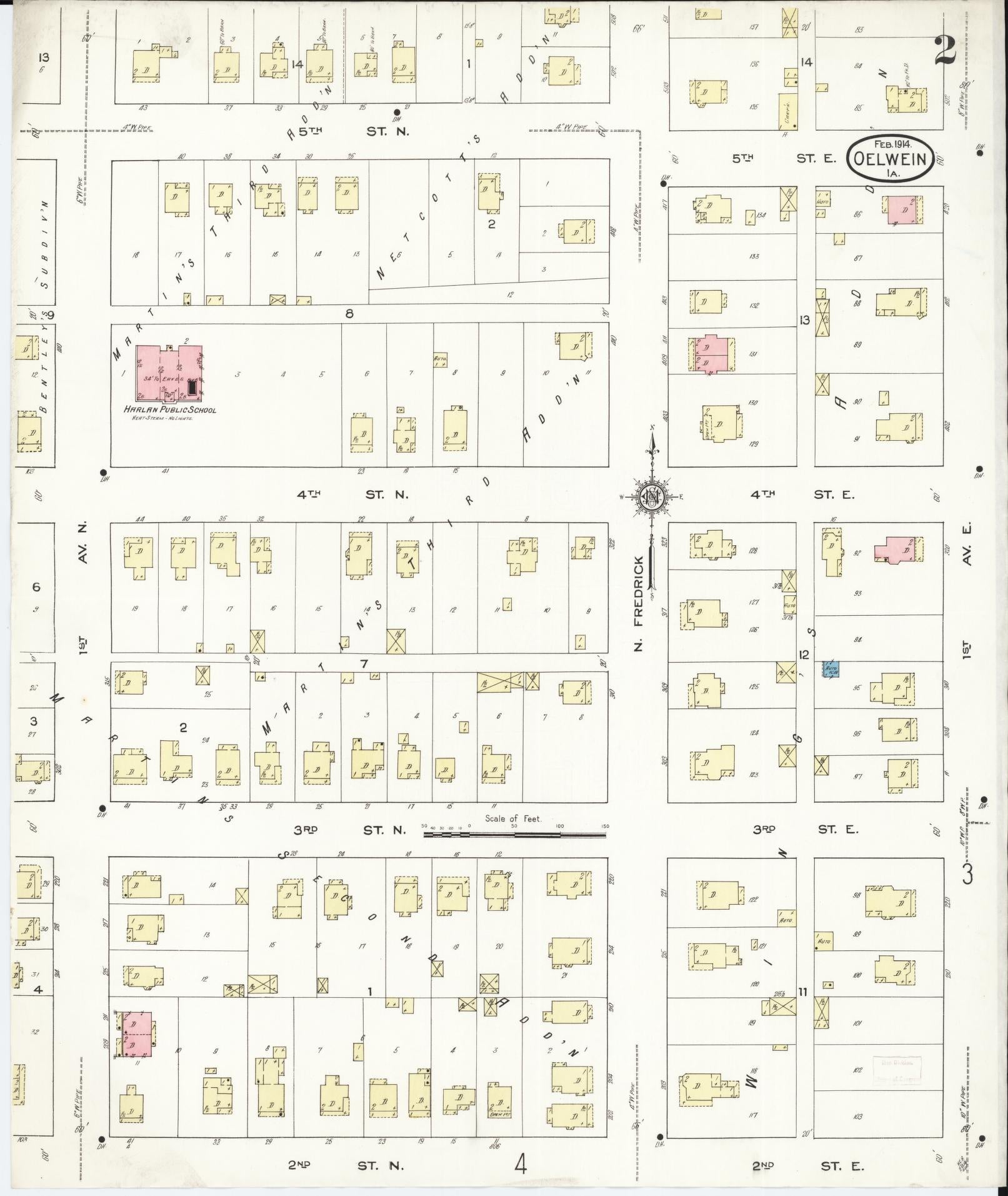 Sanborn Fire Insurance Map from Oelwein, Fayette County, Iowa (1914), Sheet #0002 - Historic Sanborn Fire Insurance Map Print