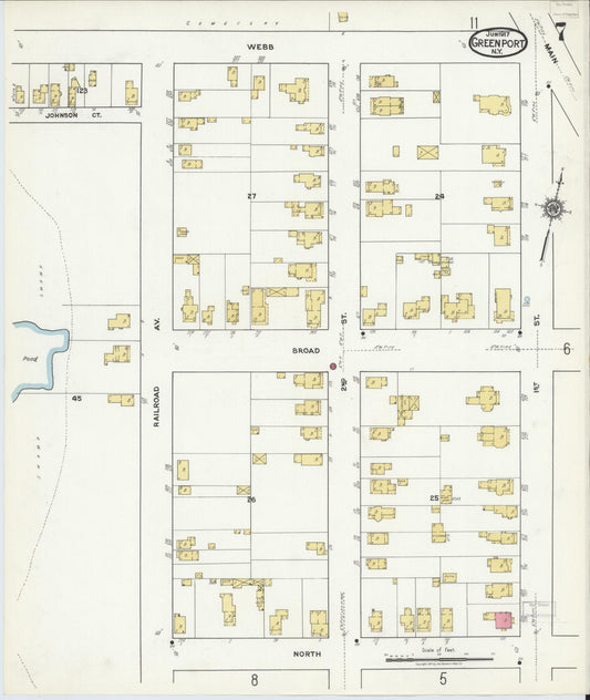 Sanborn Fire Insurance Map from Greenport, Suffolk County, New York (1917), Sheet #0007 - Historic Sanborn Fire Insurance Map Print, vintage old map wall art, antique decor, genealogy gift, New York New York map