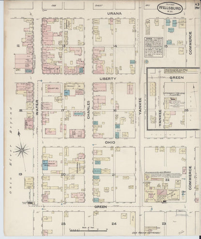 Sanborn Fire Insurance Map from Wellsburg, Brooke County, West Virginia (1884), Sheet #0002 - Complete Map Set gallery image, historic Sanborn map, vintage wall art, West Virginia West Virginia