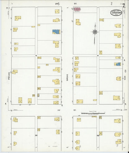 Sanborn Fire Insurance Map from Graham, Young County, Texas (1920), Sheet #0007 - Historic Sanborn Fire Insurance Map Print, vintage old map wall art, antique decor, genealogy gift, Texas Texas map
