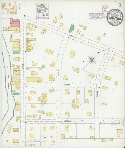 Sanborn Fire Insurance Map from Shingle House, Potter County, Pennsylvania (1904), Sheet #0001 - Historic Sanborn Fire Insurance Map Print, vintage old map wall art, antique decor, genealogy gift, Pennsylvania Pennsylvania map
