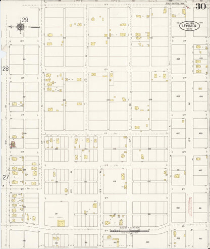 Sanborn Fire Insurance Map from Lewiston, Nez Perce County, Idaho (1918), Sheet #0030 - Complete Map Set gallery image, historic Sanborn map, vintage wall art, Idaho Idaho