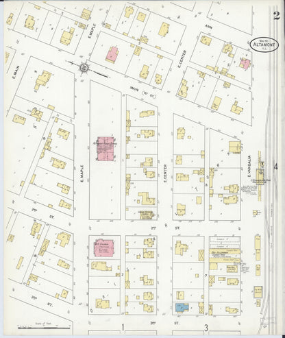 Sanborn Fire Insurance Map from Altamont, Effingham County, Illinois (1911), Sheet #0002 - Complete Map Set gallery image, historic Sanborn map, vintage wall art, Illinois Illinois