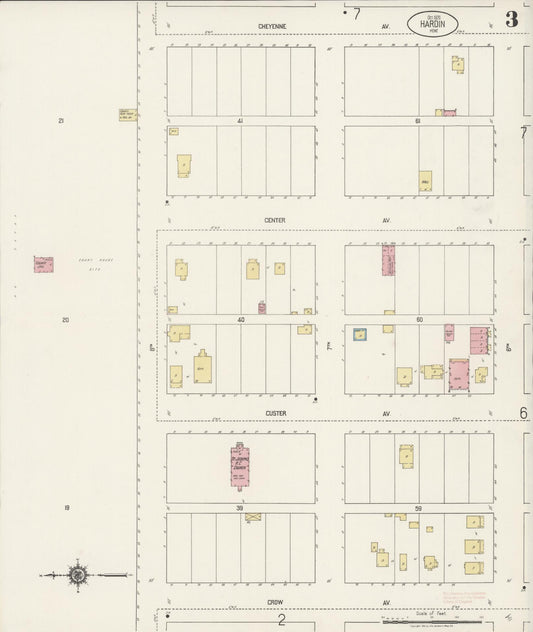 Sanborn Fire Insurance Map from Hardin, Big Horn County, Montana (1920), Sheet #0003 - Historic Sanborn Fire Insurance Map Print, vintage old map wall art, antique decor, genealogy gift, Montana Montana map