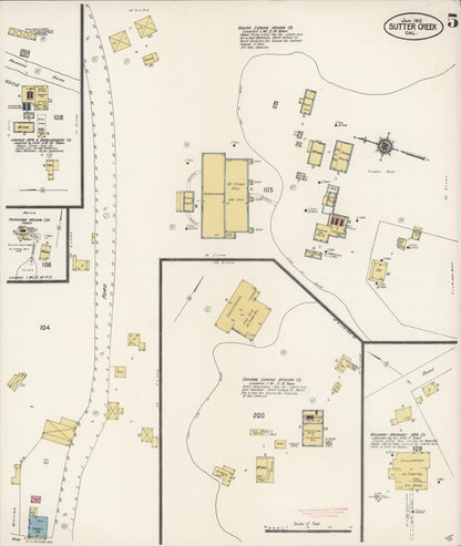 Sanborn Fire Insurance Map from Sutter Creek, Amador County, California (1912), Sheet #0005 - Complete Map Set gallery image, historic Sanborn map, vintage wall art, California California