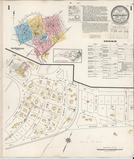 Sanborn Fire Insurance Map from Pinehurst, Moore County, North Carolina. (1939) – Historic Sanborn Fire Insurance Map Print