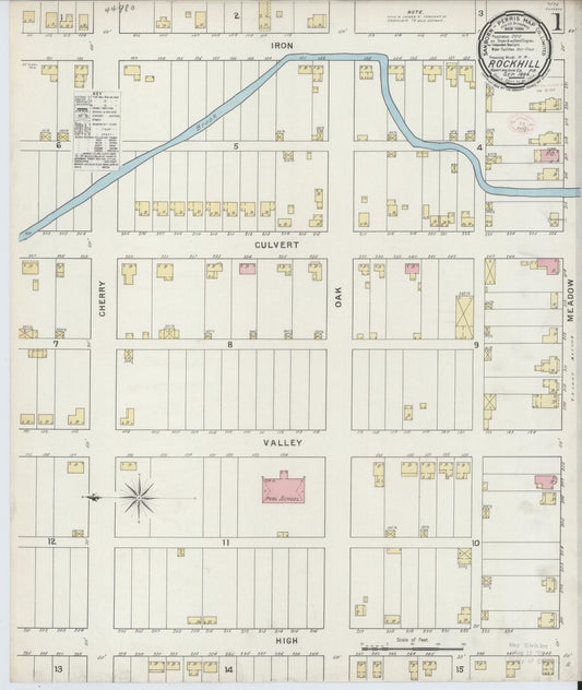 Sanborn Fire Insurance Map from Rockhill Furnace, Huntingdon County, Pennsylvania (1894), Sheet #0001 - Historic Sanborn Fire Insurance Map Print, vintage old map wall art, antique decor, genealogy gift, Pennsylvania Pennsylvania map
