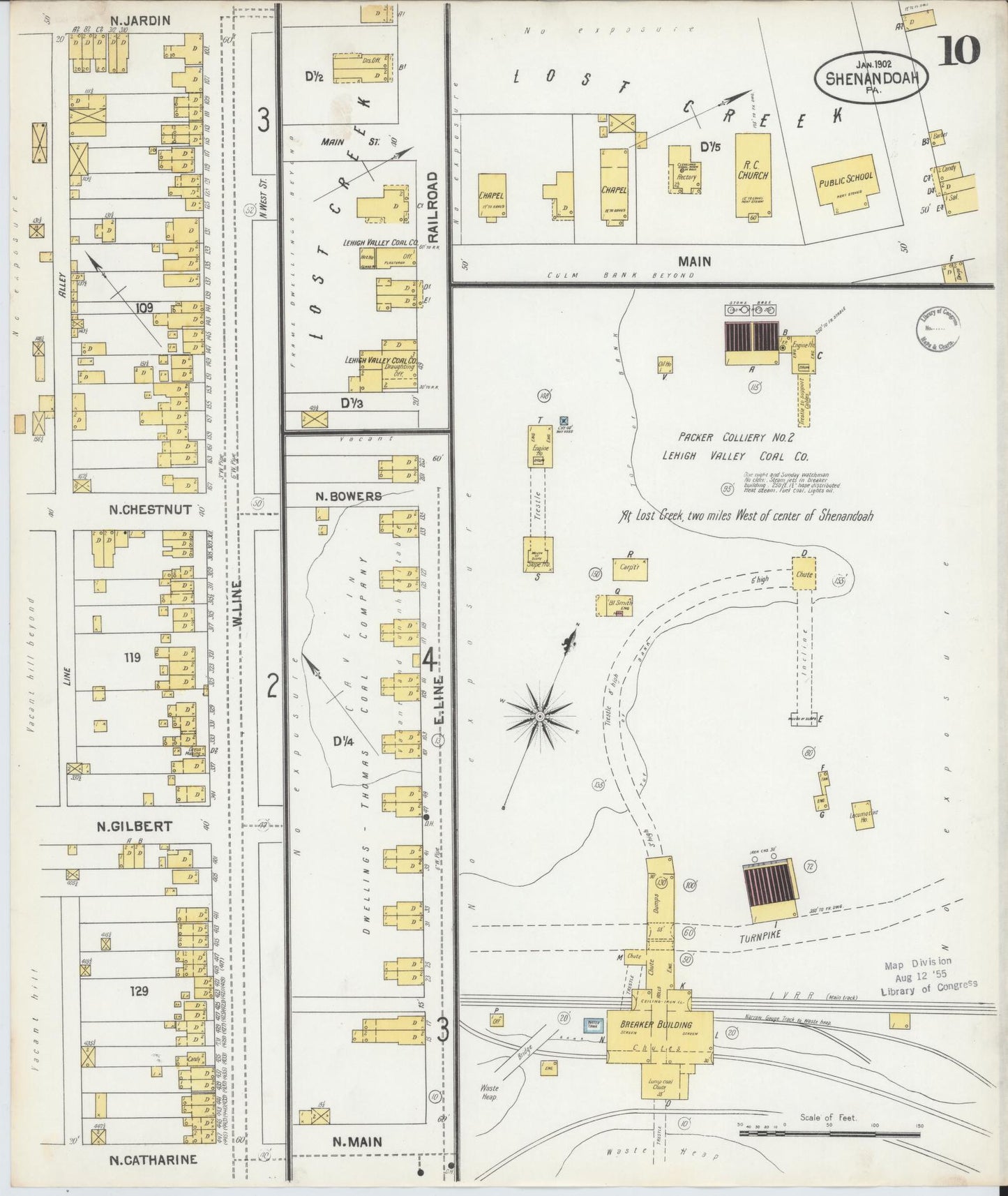 Sanborn Fire Insurance Map from Shenandoah, Schuylkill County, Pennsylvania (1902), Sheet #0010 - Complete Map Set gallery image, historic Sanborn map, vintage wall art, Pennsylvania Pennsylvania