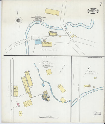 Sanborn Fire Insurance Map from Harrodsburg, Mercer County, Kentucky (1896), Sheet #0007 - Complete Map Set gallery image, historic Sanborn map, vintage wall art, Kentucky Kentucky