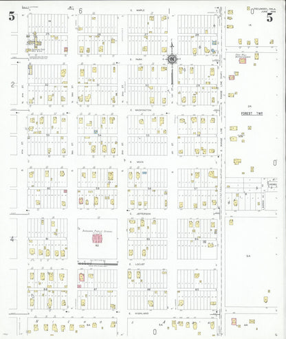 Sanborn Fire Insurance Map from Tecumseh, Pottawatomie County, Oklahoma (1949), Sheet #0005 - Complete Map Set gallery image, historic Sanborn map, vintage wall art, Oklahoma Oklahoma