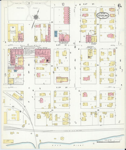Sanborn Fire Insurance Map from Sterling, Whiteside County, Illinois (1910), Sheet #0006 - Complete Map Set gallery image, historic Sanborn map, vintage wall art, Illinois Illinois