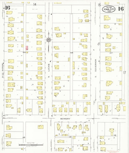 Sanborn Fire Insurance Map from Iowa City, Johnson County, Iowa (1926), Sheet #0016 - Historic Sanborn Fire Insurance Map Print