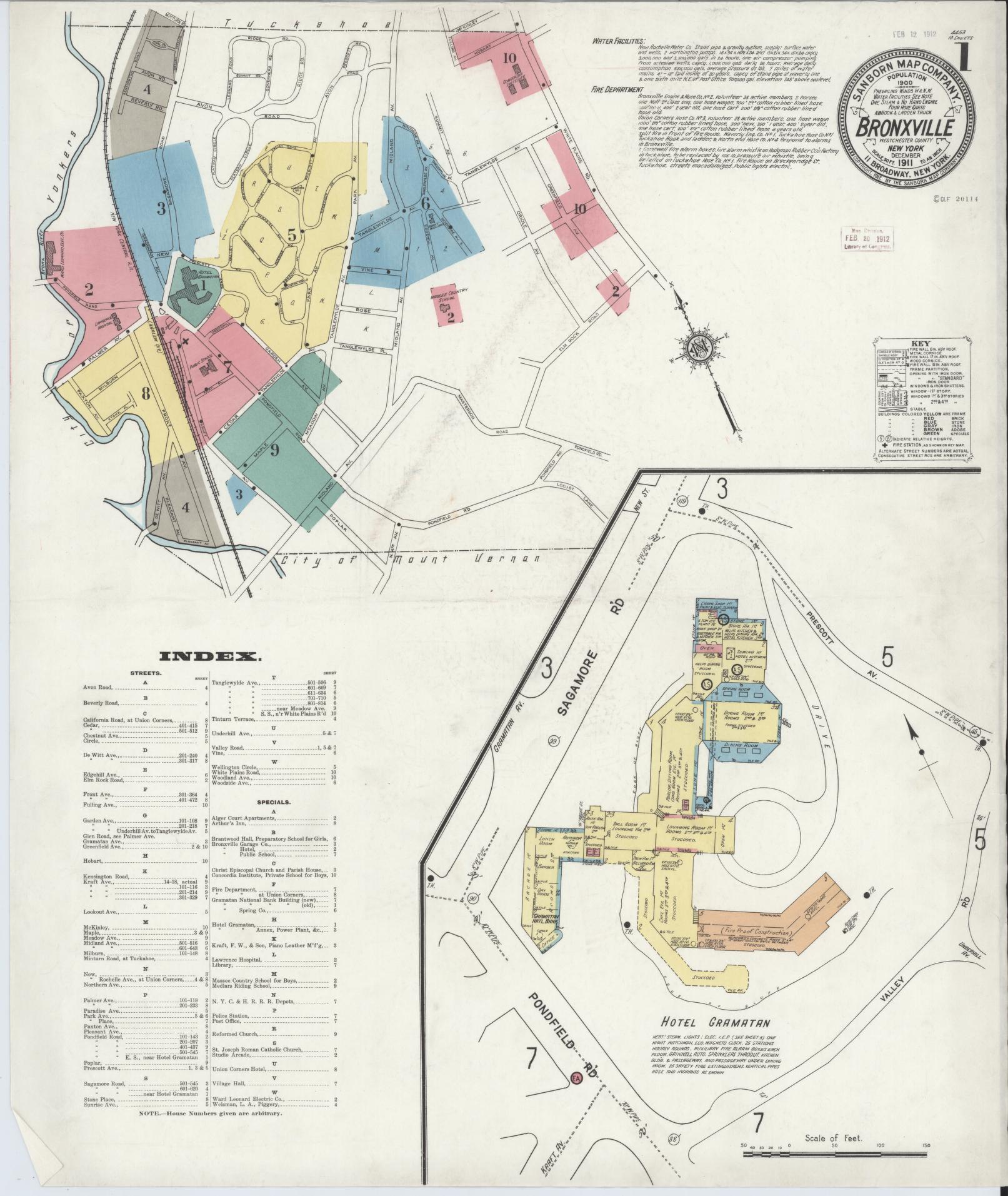 Sanborn Fire Insurance Map from Bronxville, Westchester County, New York. (1911) – Historic Sanborn Fire Insurance Map Print