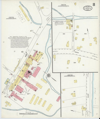 Sanborn Fire Insurance Map from Essex, Middlesex County, Connecticut (1914), Sheet #0008 - Complete Map Set gallery image, historic Sanborn map, vintage wall art, Connecticut Connecticut