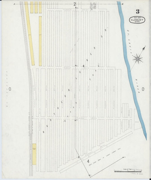 Sanborn Fire Insurance Map from Cloquet, Carlton County, Minnesota (1897), Sheet #0003 - Historic Sanborn Fire Insurance Map Print, vintage old map wall art, antique decor, genealogy gift, Minnesota Minnesota map