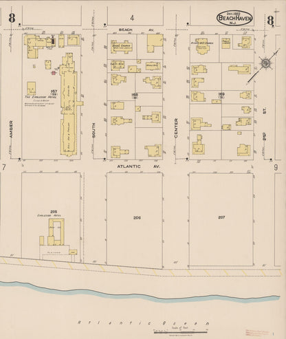 Sanborn Fire Insurance Map from Beach Haven, Ocean County, New Jersey (1922), Sheet #0008 - Complete Map Set gallery image, historic Sanborn map, vintage wall art, New Jersey New Jersey