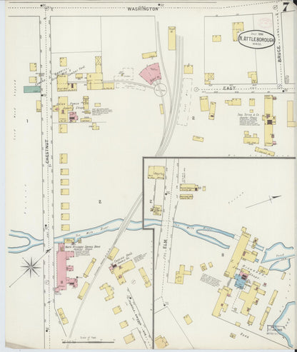 Sanborn Fire Insurance Map from North Attleborough, Bristol County, Massachusetts (1894), Sheet #0007 - Complete Map Set gallery image, historic Sanborn map, vintage wall art, Massachusetts Massachusetts