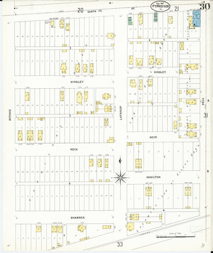 Sanborn Fire Insurance Map from Fort Madison, Lee County, Iowa (1907), Sheet #0030 - Historic Sanborn Fire Insurance Map Print