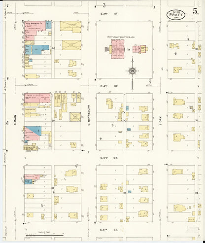 Sanborn Fire Insurance Map from Pratt, Pratt County, Kansas (1911), Sheet #0005 - Complete Map Set gallery image, historic Sanborn map, vintage wall art, Kansas Kansas