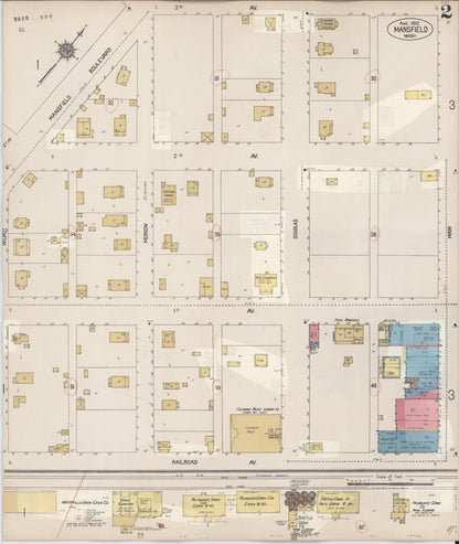 Sanborn Fire Insurance Map from Mansfield, Douglas County, Washington (1931), Sheet #0002 - Complete Map Set gallery image, historic Sanborn map, vintage wall art, Washington Washington