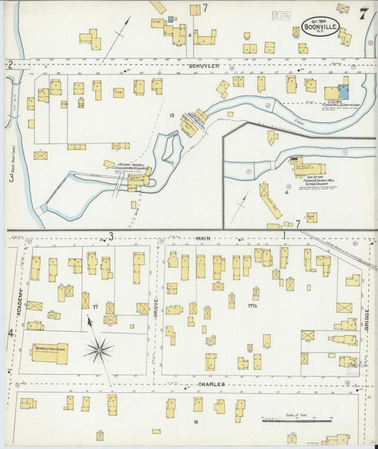 Sanborn Fire Insurance Map from Boonville, Oneida County, New York (1904), Sheet #0007 - Historic Sanborn Fire Insurance Map Print, vintage old map wall art, antique decor, genealogy gift, New York New York map