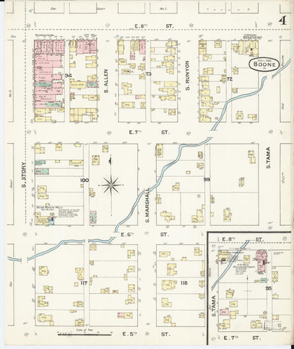Sanborn Fire Insurance Map from Boone, Boone County, Iowa (1888), Sheet #0004 - Historic Sanborn Fire Insurance Map Print