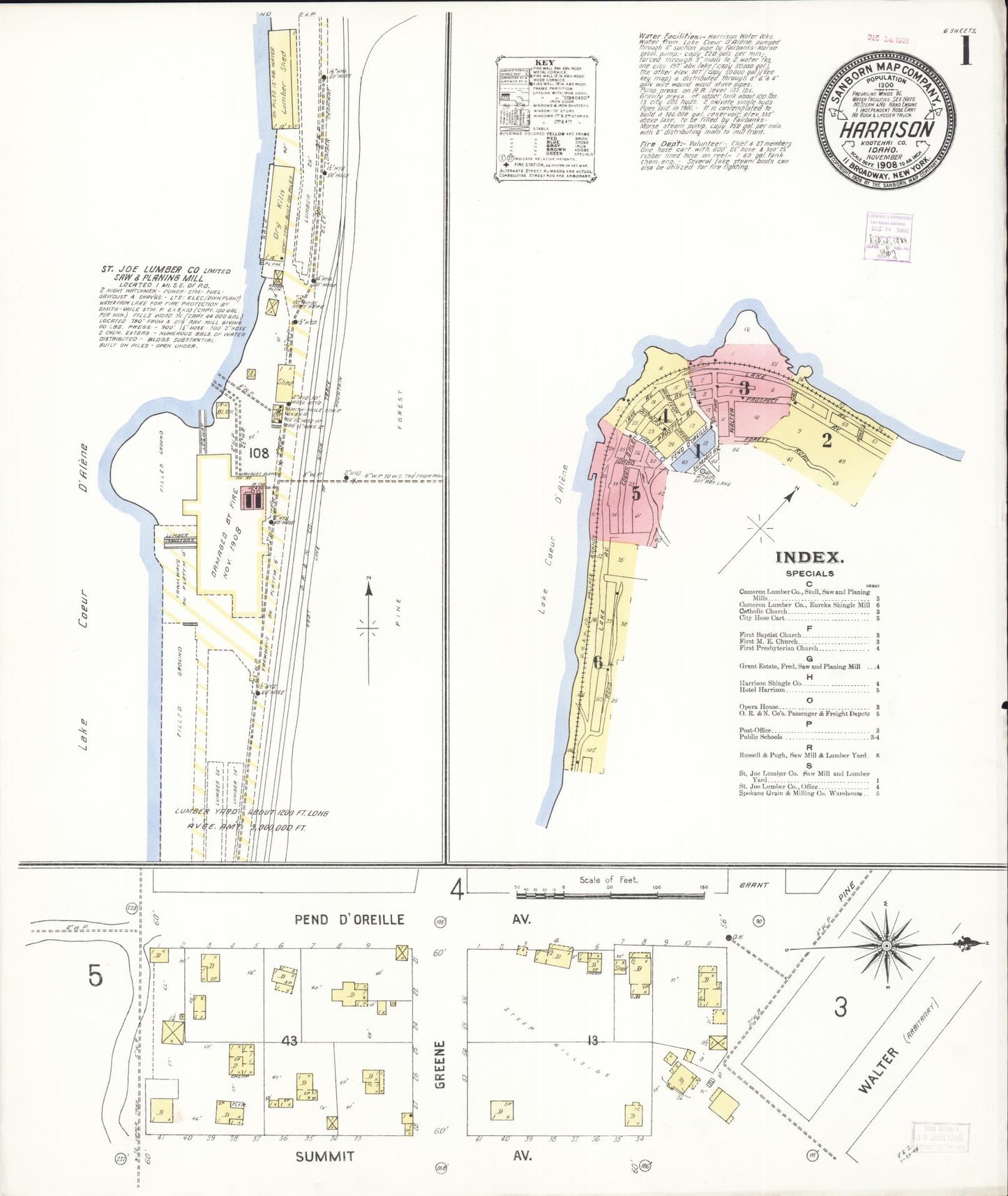Sanborn Fire Insurance Map from Harrison, Kootenai County, Idaho. (1908) – Historic Sanborn Fire Insurance Map Print