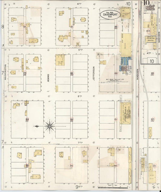 Sanborn Fire Insurance Map from Davenport, Lincoln County, Washington (1930), Sheet #0010 - Historic Sanborn Fire Insurance Map Print, vintage old map wall art, antique decor, genealogy gift, Washington Washington map