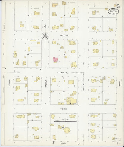 Sanborn Fire Insurance Map from Aledo, Mercer County, Illinois (1907), Sheet #0005 - Complete Map Set gallery image, historic Sanborn map, vintage wall art, Illinois Illinois