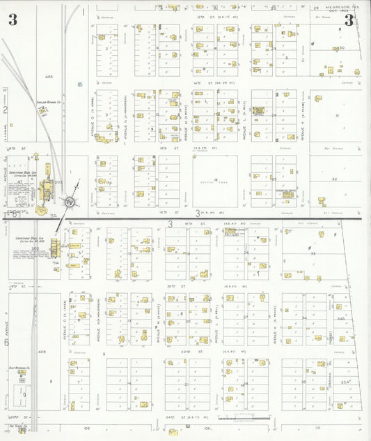 Sanborn Fire Insurance Map from McGregor, McLennan County, Texas (1932), Sheet #0003 - Historic Sanborn Fire Insurance Map Print, vintage old map wall art, antique decor, genealogy gift, Texas Texas map