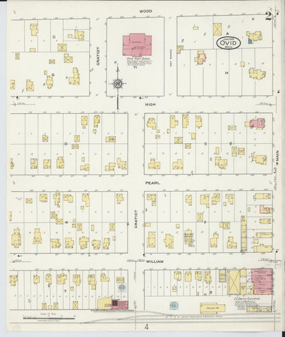 Sanborn Fire Insurance Map from Ovid, Clinton County, Michigan (1918), Sheet #0002 - Historic Sanborn Fire Insurance Map Print, vintage old map wall art, antique decor, genealogy gift, Michigan Michigan map