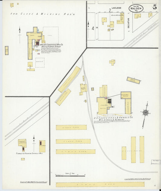 Sanborn Fire Insurance Map from Malden, Dunklin County, Missouri (1911), Sheet #0005 - Historic Sanborn Fire Insurance Map Print, vintage old map wall art, antique decor, genealogy gift, Missouri Missouri map