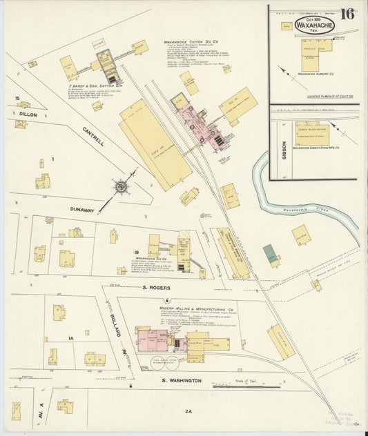 Sanborn Fire Insurance Map from Waxahachie, Ellis County, Texas (1909), Sheet #0016 - Historic Sanborn Fire Insurance Map Print, vintage old map wall art, antique decor, genealogy gift, Texas Texas map