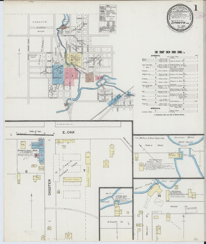 Sanborn Fire Insurance Map from Sparta, Monroe County, Wisconsin (1889), Sheet #0001 - Historic Sanborn Fire Insurance Map Print, vintage old map wall art, antique decor, genealogy gift, Wisconsin Wisconsin map