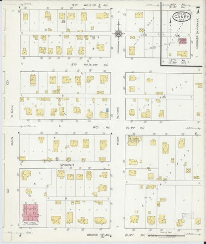Sanborn Fire Insurance Map from Caney, Montgomery County, Kansas (1917), Sheet #0007 - Complete Map Set gallery image, historic Sanborn map, vintage wall art, Kansas Kansas