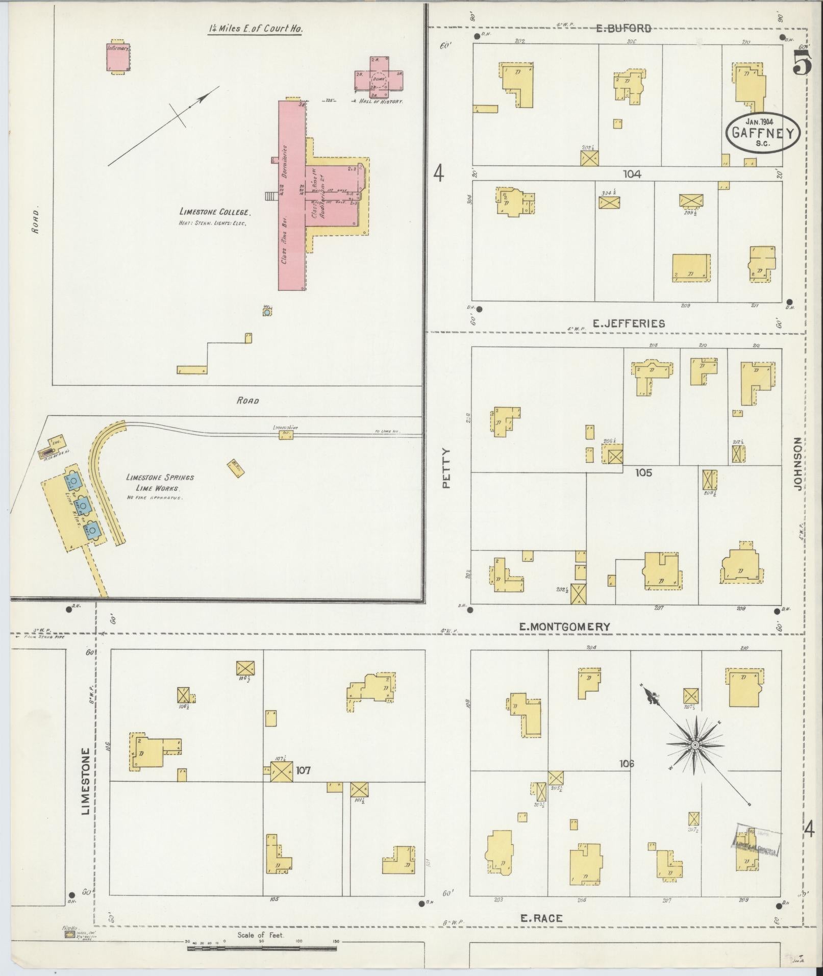 Sanborn Fire Insurance Map from Gaffney, Cherokee County, South ...