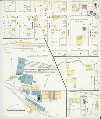 Sanborn Fire Insurance Map from Lakeside, Ottawa County, Ohio (1910), Sheet #0004 - Historic Sanborn Fire Insurance Map Print, vintage old map wall art, antique decor, genealogy gift, Ohio Ohio map