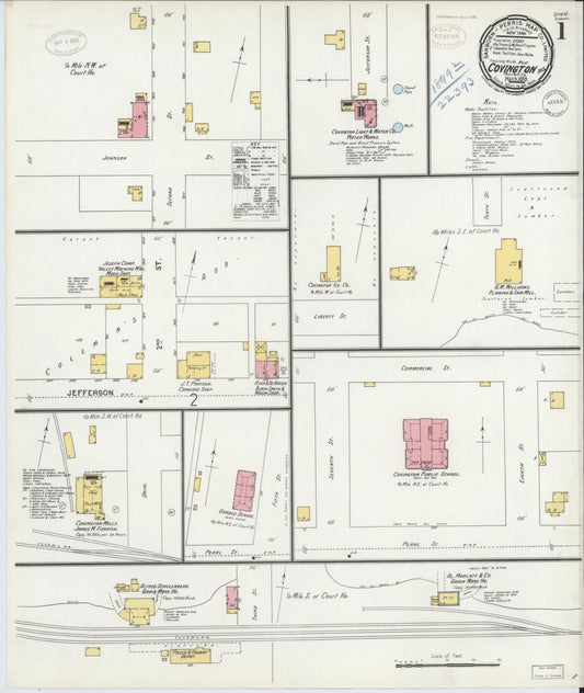Sanborn Fire Insurance Map from Covington, Fountain County, Indiana. (1899) – Historic Sanborn Fire Insurance Map Print