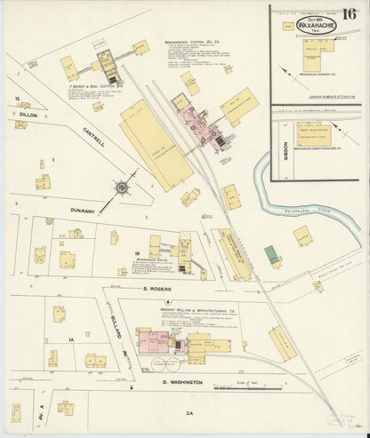 Sanborn Fire Insurance Map from Waxahachie, Ellis County, Texas (1909), Sheet #0016 - Complete Map Set gallery image, historic Sanborn map, vintage wall art, Texas Texas
