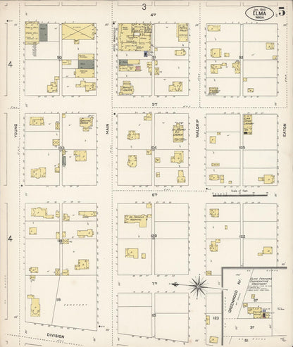 Sanborn Fire Insurance Map from Elma, Grays Harbor County, Washington (1910), Sheet #0005 - Complete Map Set gallery image, historic Sanborn map, vintage wall art, Washington Washington