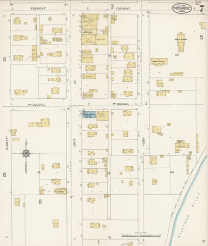 Sanborn Fire Insurance Map from Monroe, Snohomish County, Washington (1913), Sheet #0007 - Complete Map Set gallery image, historic Sanborn map, vintage wall art, Washington Washington