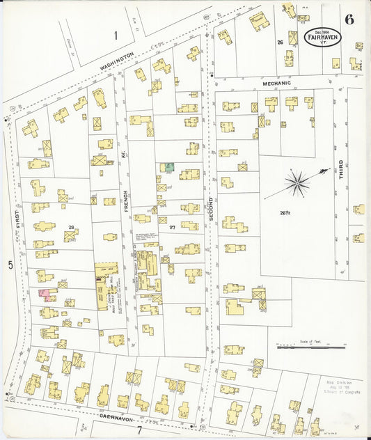 Sanborn Fire Insurance Map from Fair Haven, Rutland County, Vermont (1904), Sheet #0006 - Historic Sanborn Fire Insurance Map Print, vintage old map wall art, antique decor, genealogy gift, Vermont Vermont map